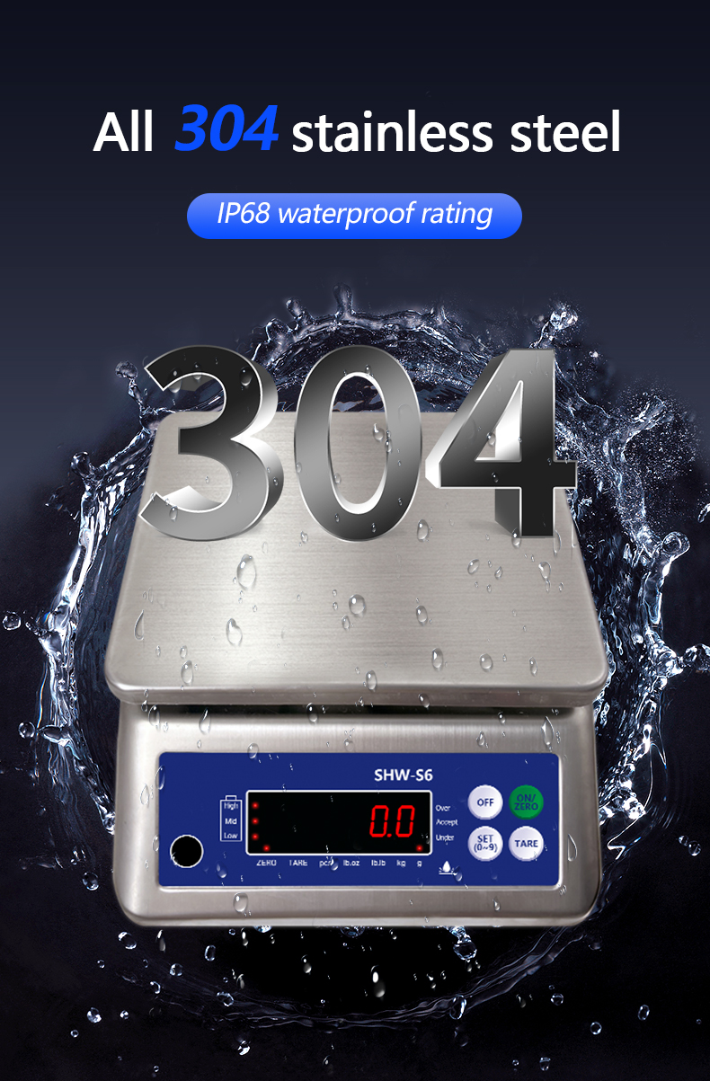 High Precision LED Display SOHE S6 Waterproof Table Scale for Industrial Applications