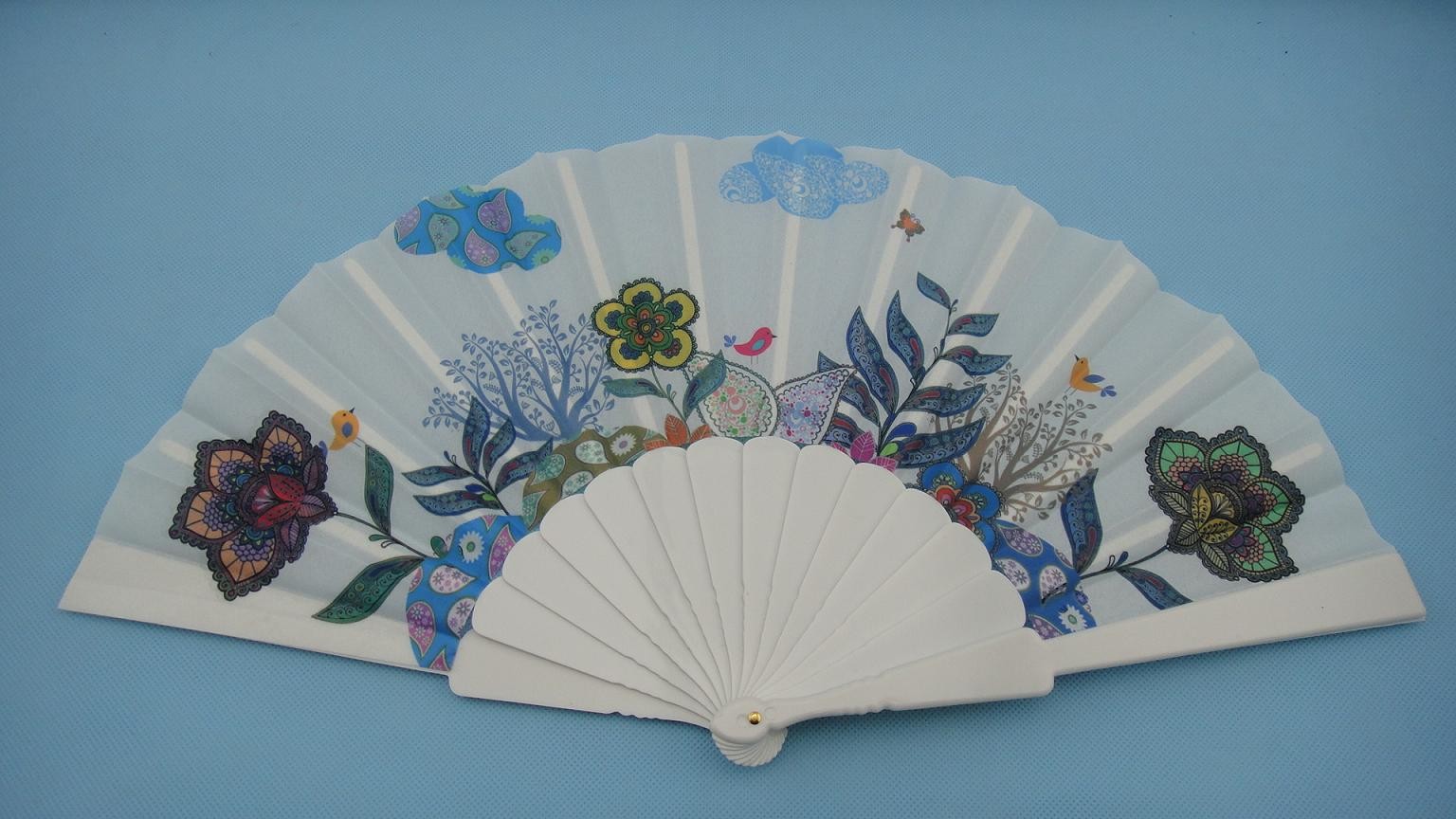Promotion Plastic Folding Hand Fans / Custom Wedding Hand Fans