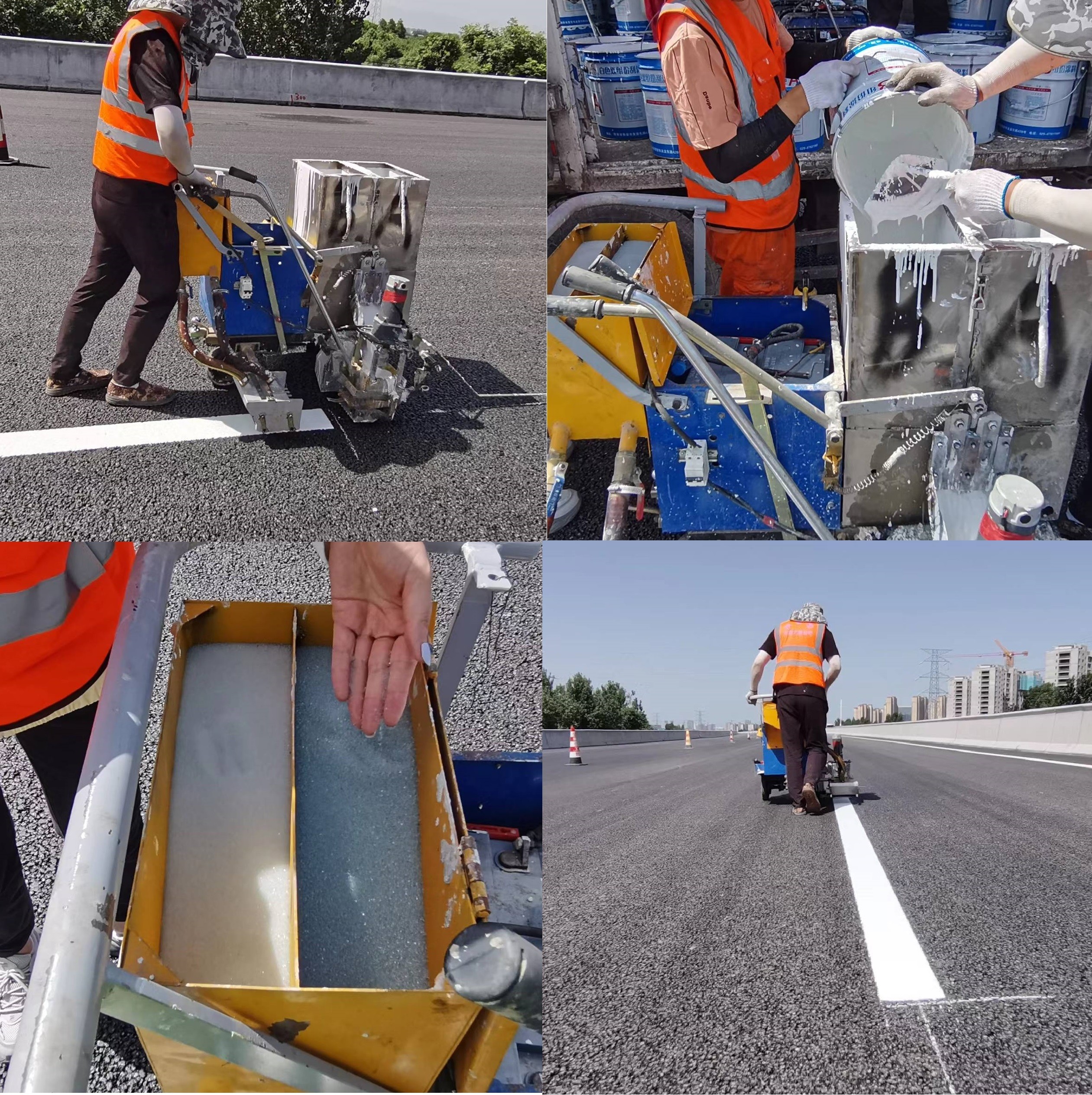 Two Components Thermoplastic Street Striping Equipment 220V