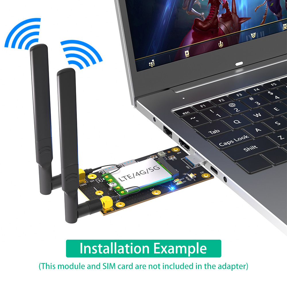 PCI Express Gen 3.0 8 Gbps NGFF M.2 to USB 3.0 Adapter with Dual NANO SIM card Slot