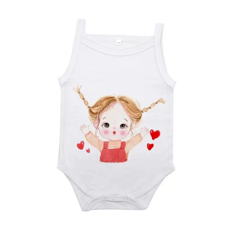 Custom Blank White Sublimation Baby Romper With Straps For Personalized Photos Printing