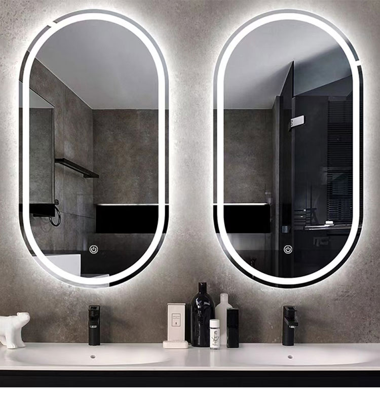 Silver Lenses Material Touch Control Led Retail Beat-room Mirror for Home Bathroom