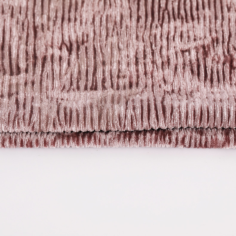 Solid Crinkle Pleated Korean Velvet Fabric Knitted 260gsm
