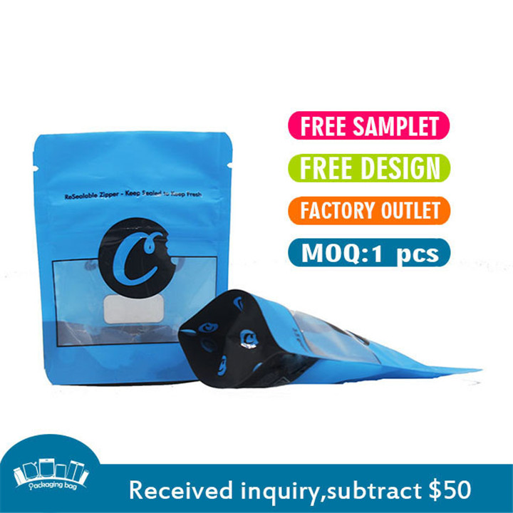 100g Plastic Standing Pouch 3OZ Resealable Food Pouches 4.75 Inch Width