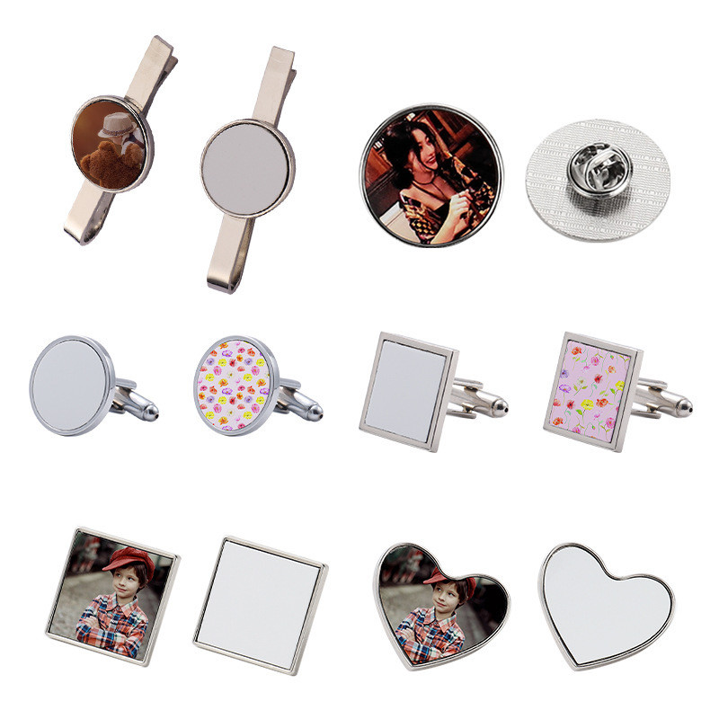 Creative DIY Gift Sublimation Tie Clip Blanks Custom Cufflink Clip For Sublimation Blanks Printing