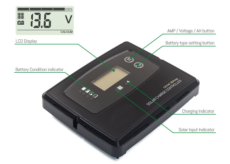 12V 40 Amp PWM Smart Digital Solar Charge Controller For Lead Acid And Lithium Battery