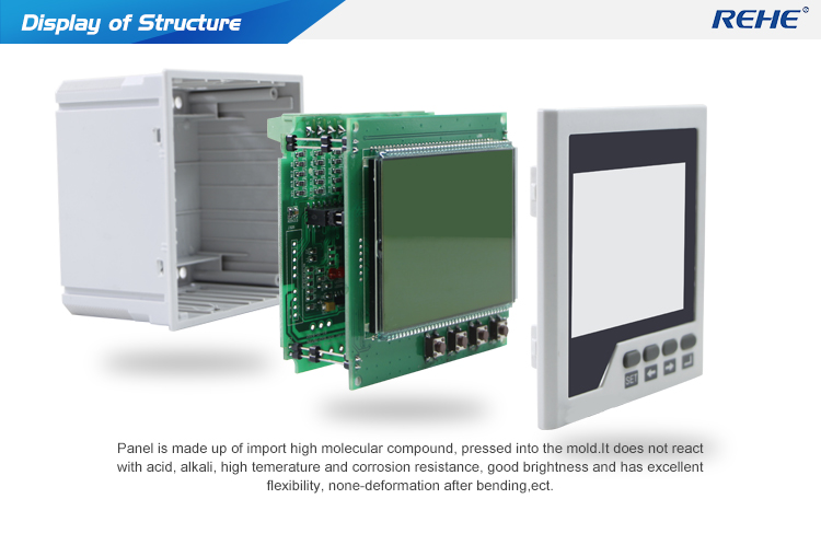 Slim type amp,volt,hz 96*96mm Three Phase LCD Multi-function digital panel Power Multimeters