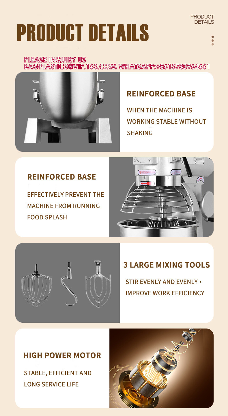 Professional Spiral Dough Mixer Electric Stainless Steel Body Multifunction Dough Mixer For Commercial Use