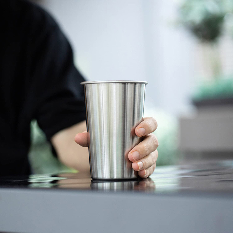 Espresso Coffee Cup Double Wall Stainless Steel Mug 13oz Capacity