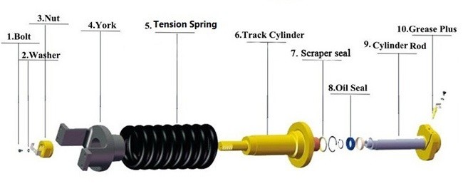 SK200 KOBELCO Track Adjuster Cylinder Perfectly Resists Abrasion And Rust