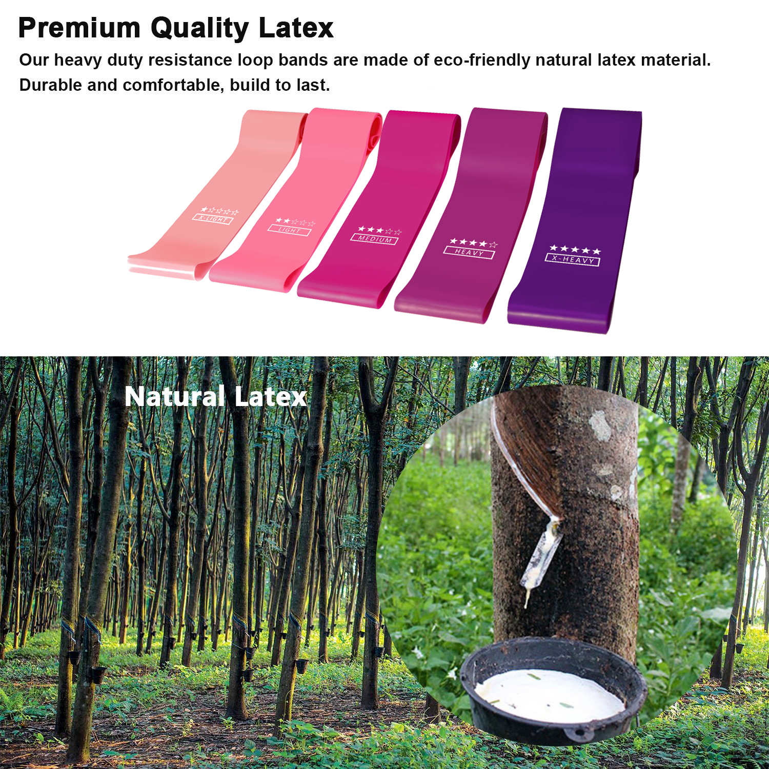 50mm 10lbs Natural Latex Resistance Bands 10lbs Closed Loop