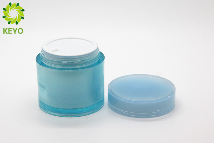 Luxury Acrylic Plastic Empty Container For Cream / Face Mask 80g Blue Color
