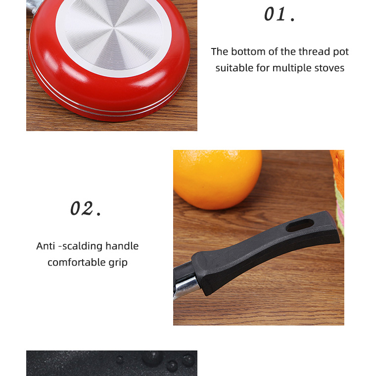 Factory Price Cookware 12/14/16 CM Multi-color Frypan Non Stick Mini Pans Eggs Cooking Pan Fry Pans With Bakelite Handle