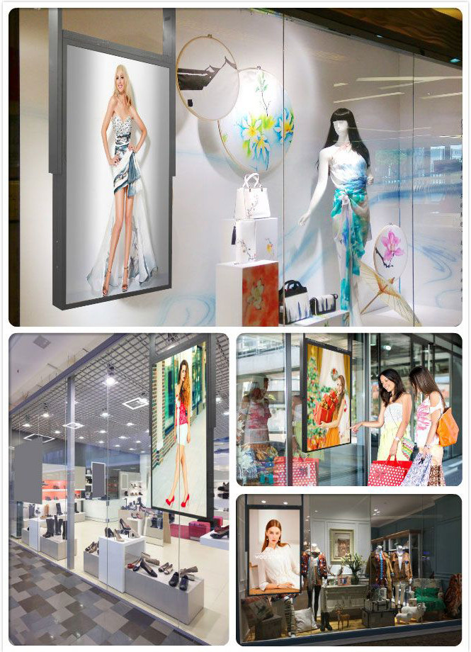 High Brightness Double Side 49inch LCD Window Display For Commercial