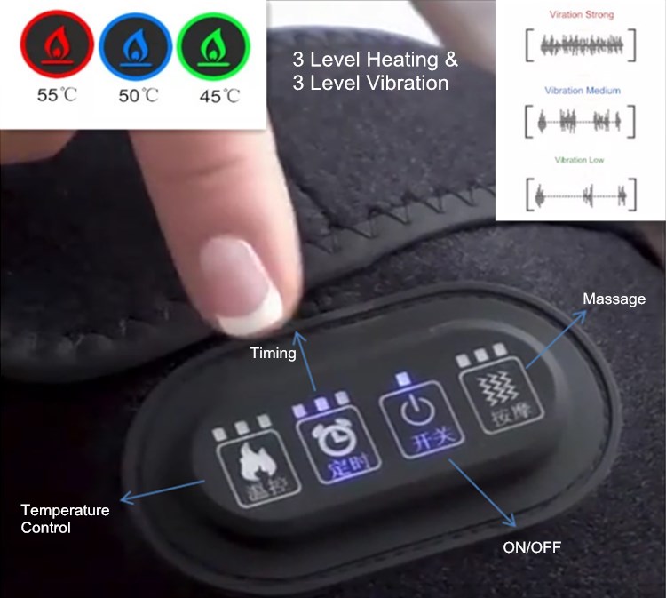 4 buttons Heating Waist Belt Smart Magnetic Therapy Knee Hot Belt