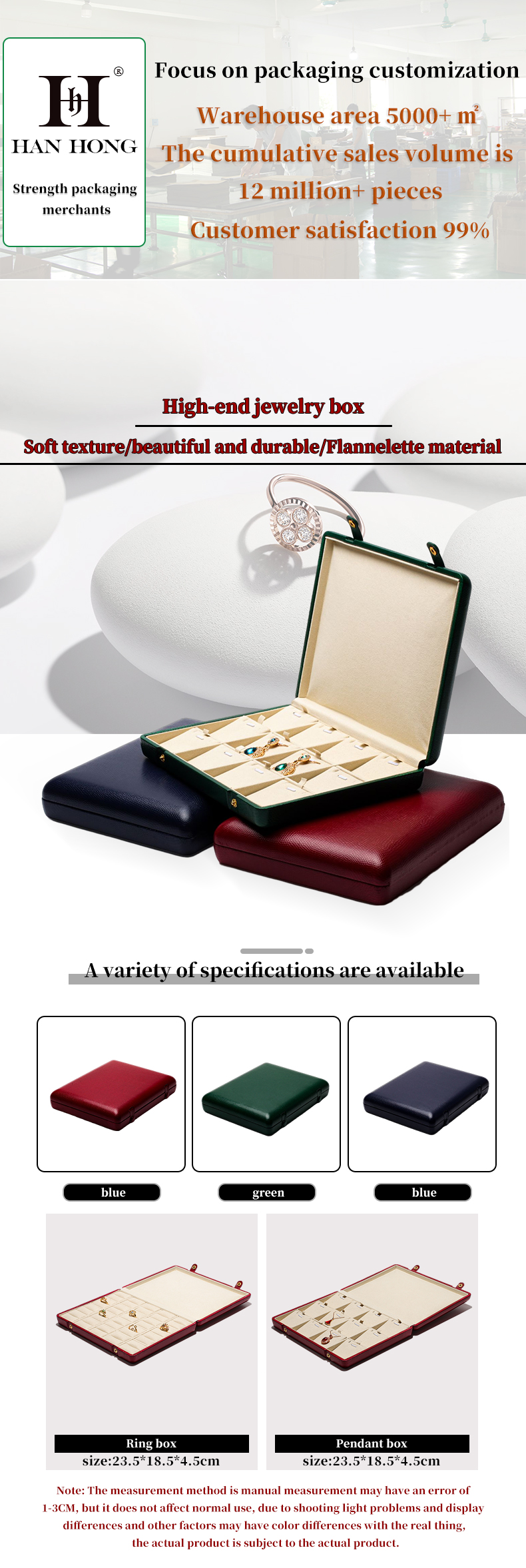 Pebble Grain Leather Jewelry Box Packaging Storage Case For Ear Studs Pendant