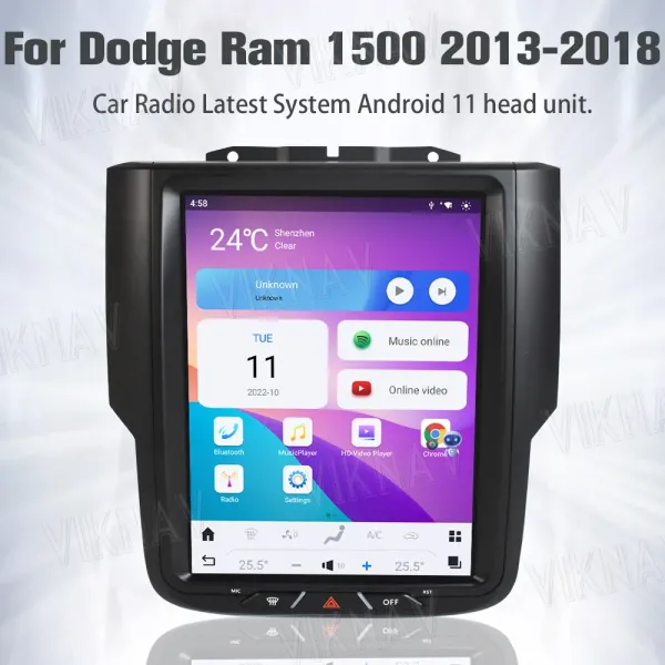 VIKNAV 10.5 Inch Touch Screen 8 Core Android Car Radio For Dodge Ram 1500 2013-2018 Head Unit