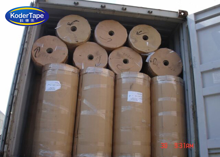 BOPP Self Adhesive Tape Jumbo Rolls Pressure Sensitive 36-90 Micron Thickness For Packing