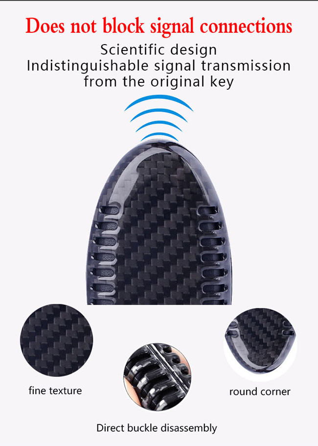 Direct Button Carbon Fiber Car Key Case
