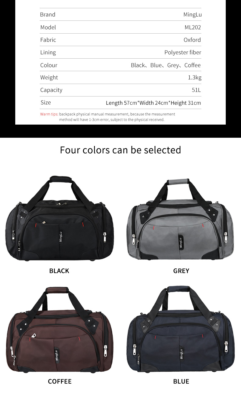 Water Resistant Male Sports Weekend Bag Carry On Duffle Bag OEM/ODM