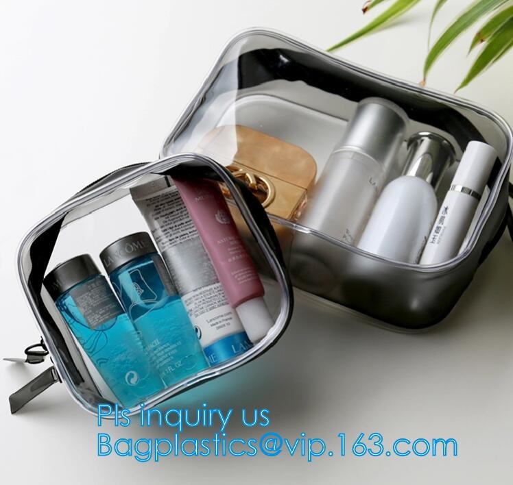 Travel Portable PVC Transparent Waterproof Cosmetic Bag Women Makeup Toiletry Bags, PVC Cosmetic Pouch, PVC Makeup Bag,