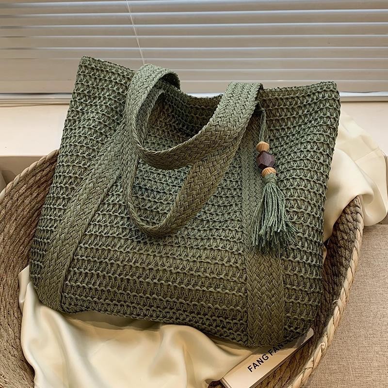 Straw Bags for Women Summer Beach Woven Tote Hobo Handbag Casual Straw Shoulder Bags for Travel Vocation