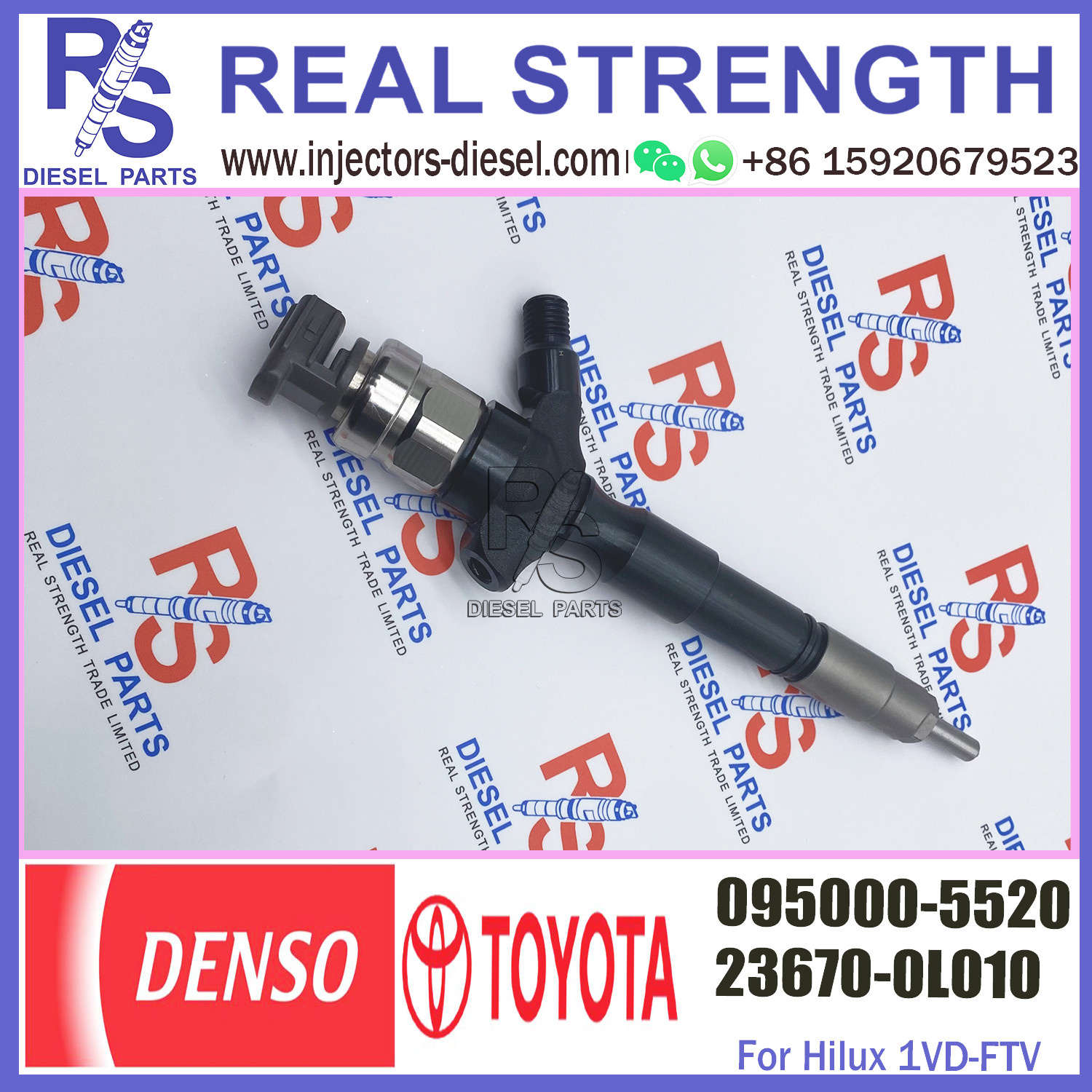 Diesel Common Rail Fuel Injector 095000-5520 For TOYO-TA HILUX 2KD-FTV 23670-0L010