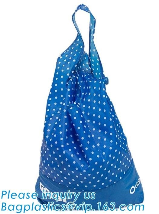 Promotion Custom Eco Friendly Sublimation Polyester Folding Shopping Bag,Promotional Sports Gym Sack Polyester Drawstrin