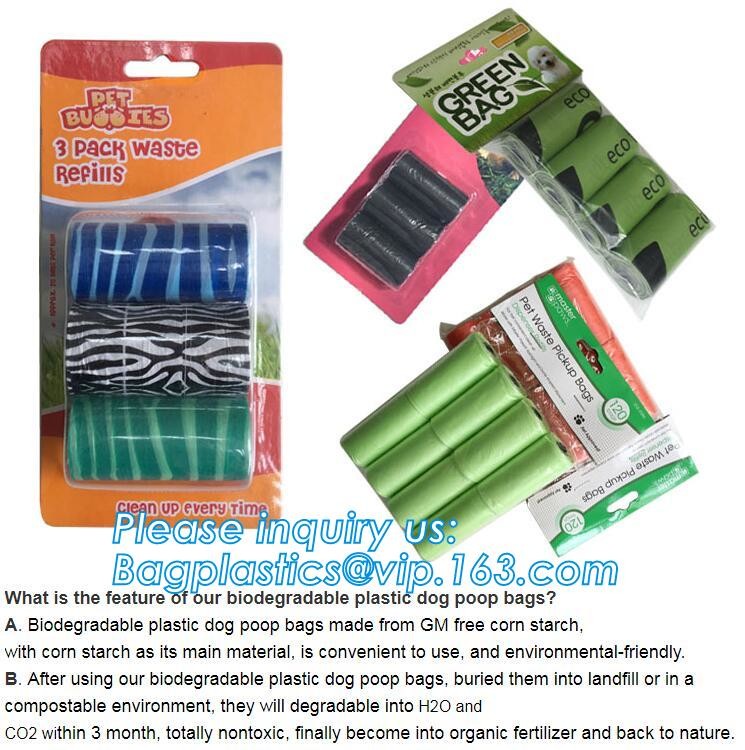 High Quality Eco-friendly Degradable Fashion With Printing Doggy Pet Dog Waste Poop Bags, Eco friendly pet dog waste poo