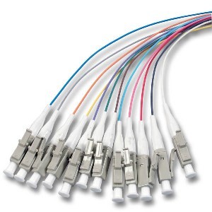 12 Color Fiber Optic Pigtail 2 - 48 Cores Single / Multi Mode Various Connector Types