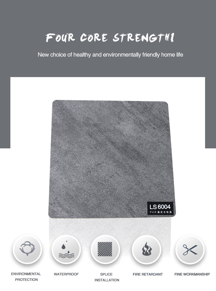 Bamboo Charcoal Fiber Marble PVC Wall Panels Anti Static Heat Insulation