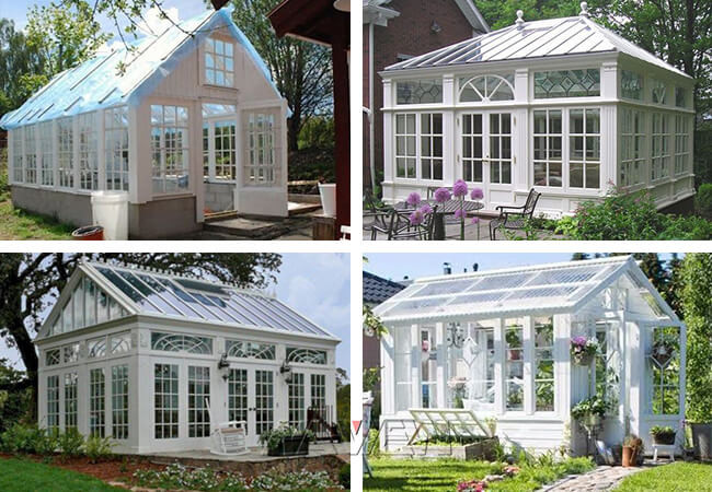 Prefabricated Large Garden Greenhouse Curved Gazebo Single Slope roof
