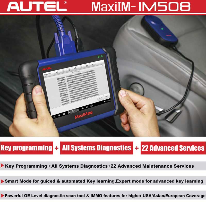Autel MaxiIM IM508 Advanced IMMO & Key Programming Tool with XP200 Programmer Support 20+ Service Functions