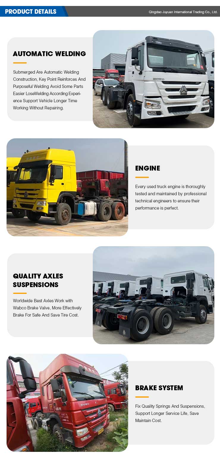 Maximum Torque Nm ≤500Nm Second Hand Sinotruk Howo Truck 6x4 Tractor Head 6800x2496x2958