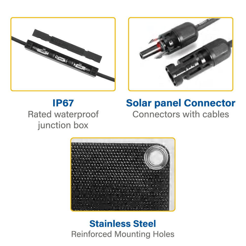 Monocrystalline 120 Watt Flexible Solar Panel Balcony Car Boat Golf Cart Solar Panel Kit
