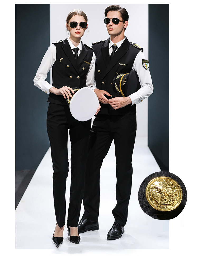 Customized Color Air Hostess Uniform Long Sleeve Shirt for Airline Flight Attendants