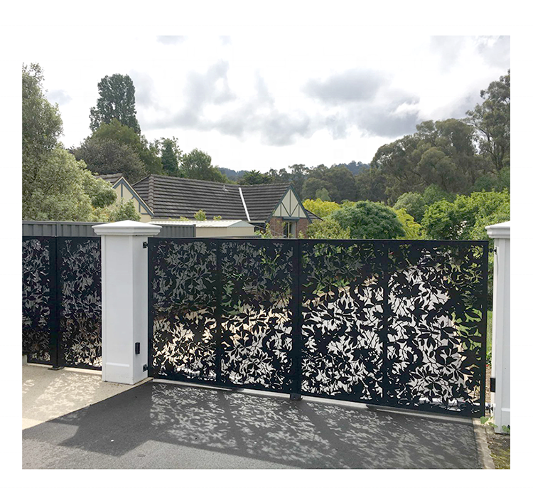 Custom Carving Outdoor Garden Partition Fence Stainless Steel Laser Perforated