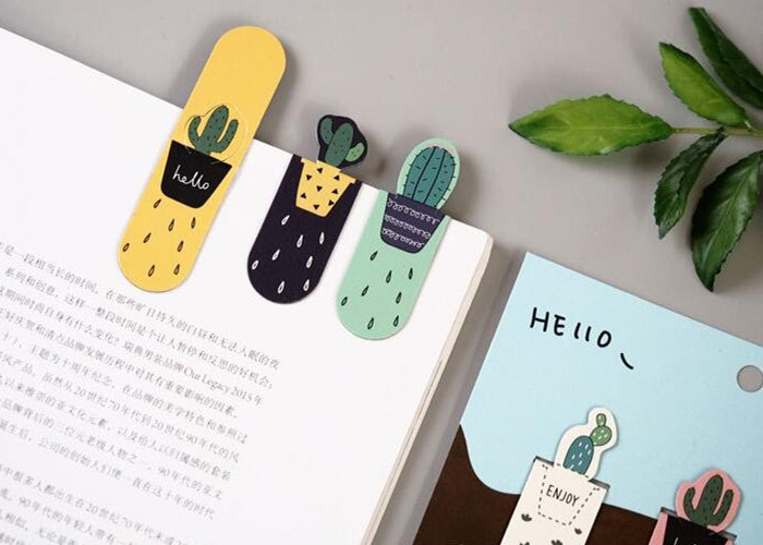 Synthetic Paper Custom Cut Magnets Page Clips Bookmark For Student Office Reading Stationery