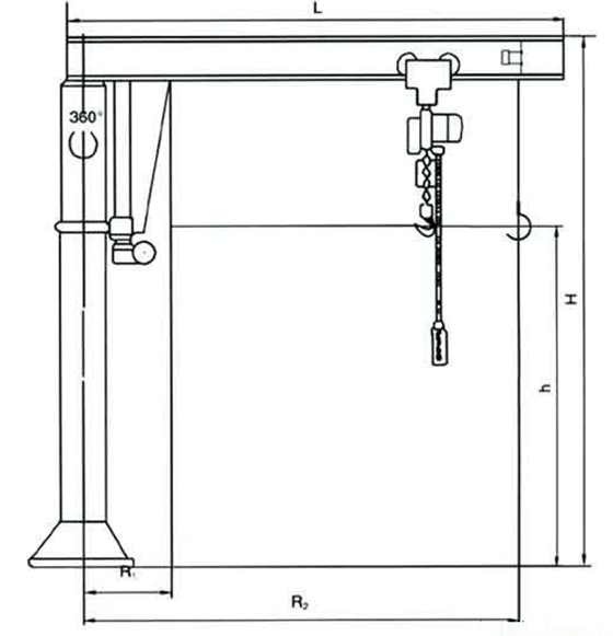 Workstations Jib Cranes Designed for Marine Loading / Building Maintenance