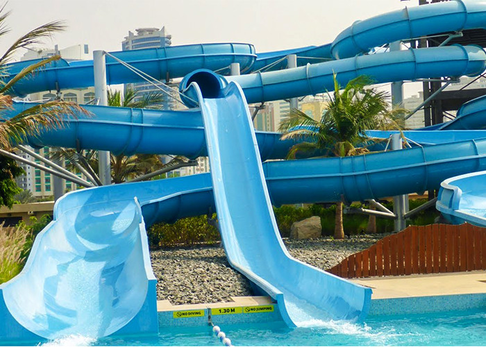 Swimming Pool Fiberglass Water Park Slide For Adult High Safety