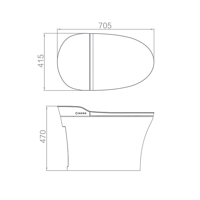 ARROW AKB1303M Modern Smart Toilet , Tankless Water Closet Floor Mounted P Trap Wc