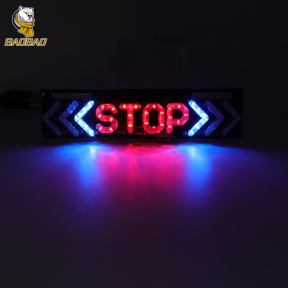 Red Blue Flash 12V Taillight Collision Warning LED Motorcycle Turn Light