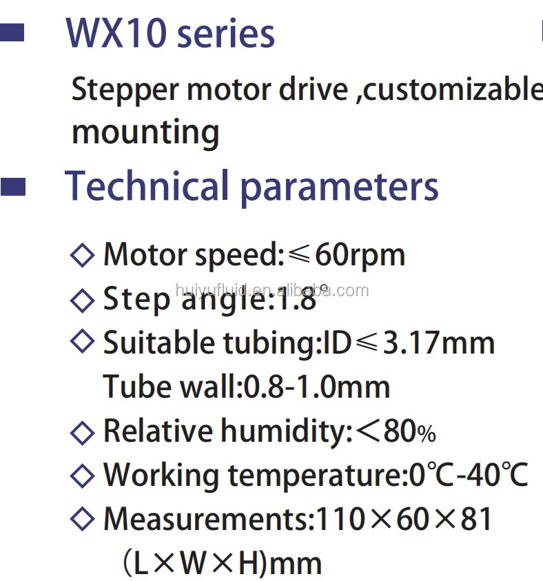 Reciprocating Micro Peristaltic Pump Flow Rate Oem Without Drive