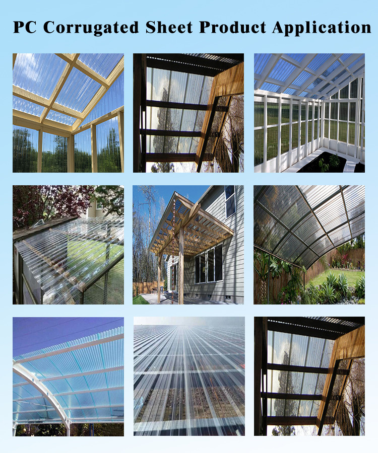 White Polycarbonate Corrugated Roofing Panel Clear Poly Roofing Sheets