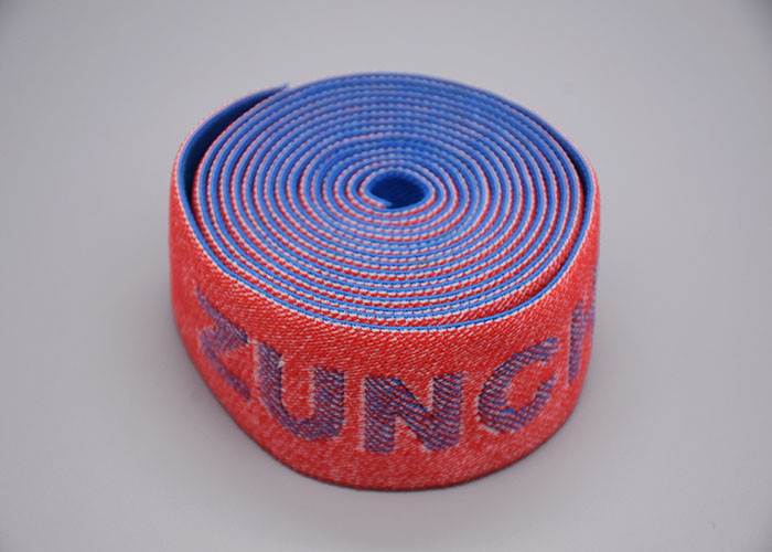 Jacquard Raised Logo Customized 35mm Loose Elastic Band For Clothing