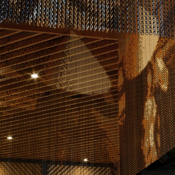 Modern Rust Proof Metal Chain Curtain Room Divider Fire Resistant