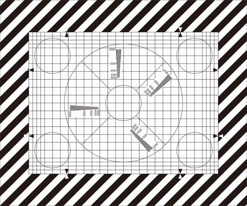 SineImage NJ-10-100A Reflective/Transparent Grid Test Chart for operational adjustment and control of TV cameras