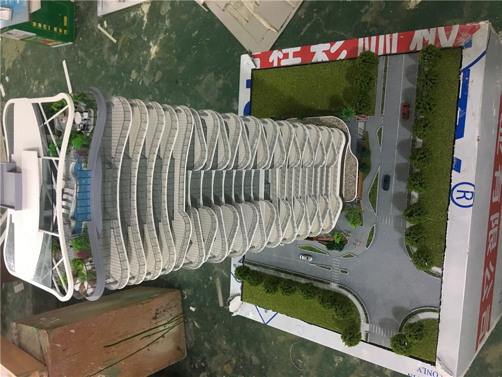 Customized Acrylic Architecture Model With Warm LED Light Rendering Color
