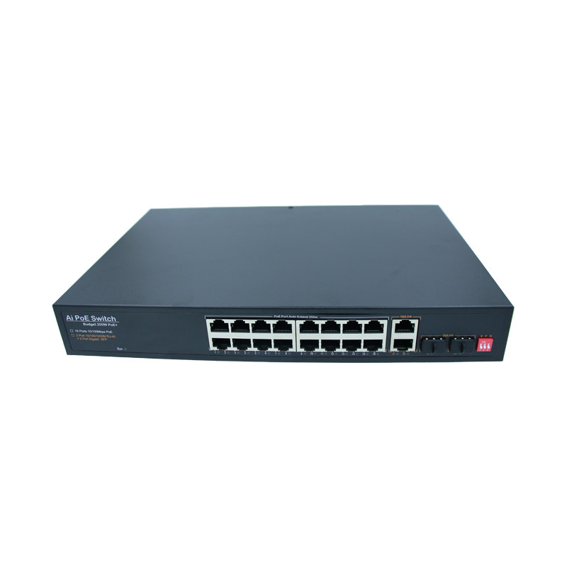 20 Port Industrial Unmanaged POE Switch IEEE 802.3af/At Standard