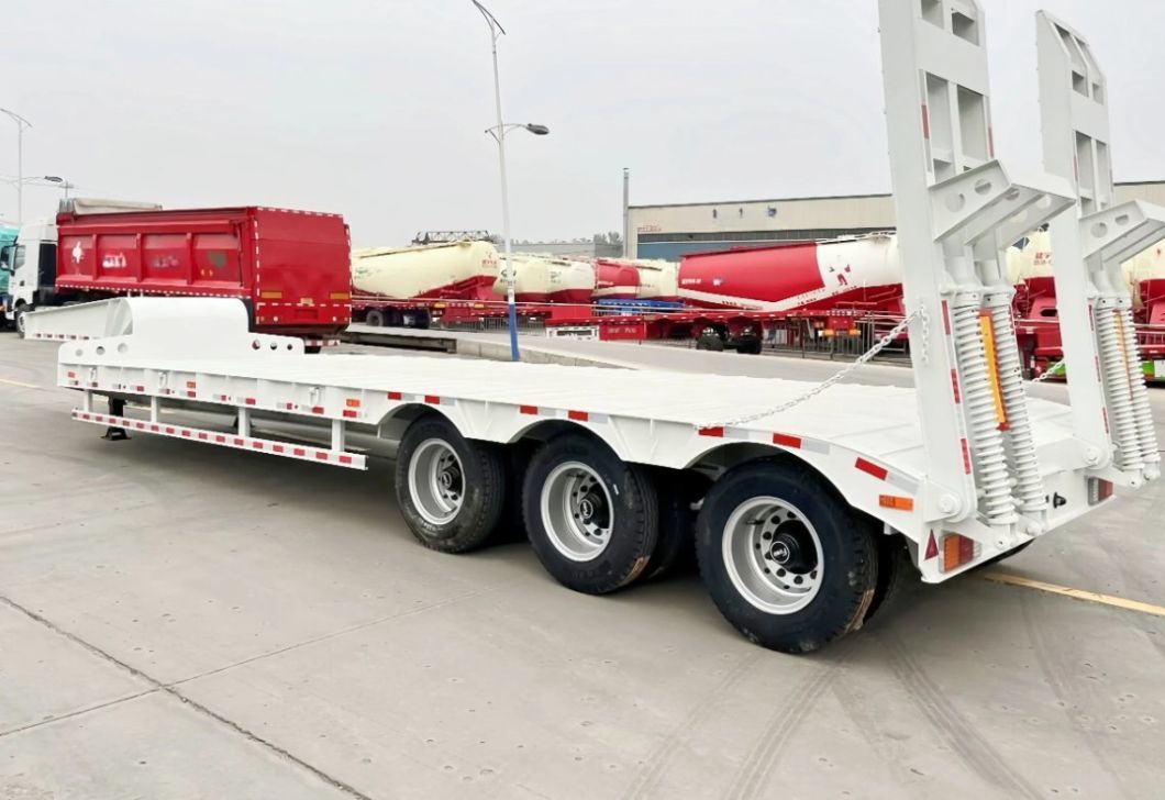 3/4 Axles 60-100 Ton Heavy Duty Lowbed Transport Trailer Multi Axle Hydraulic Low Bed Trailer for Sale